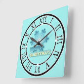 Kerstsneeuwvlok Vierkante Klok (Hoek)