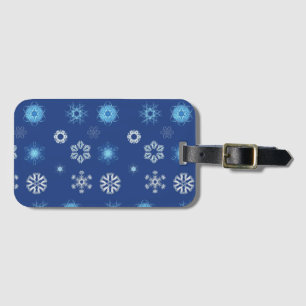 Kerstsneeuwvlokken bagagelabel