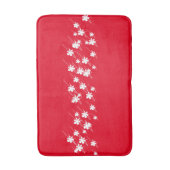 Kerstsneeuwvlokken bloemen rood wit badmat (Voorkant Verticaal)