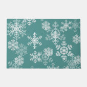 Kerstsneeuwvlokken Doormat-Blauwgroen Deurmat (Voorkant)
