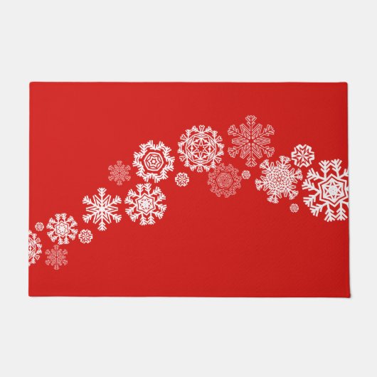 Kerstsneeuwvlokken Doormat Deurmat (Voorkant)
