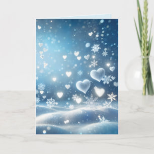 Kerstsneeuwvlokken en Sneeuw Hartjes Kaart