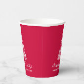 Kerstsneeuwvlokken, grafische boom, rood wit papieren bekers (Rechts)