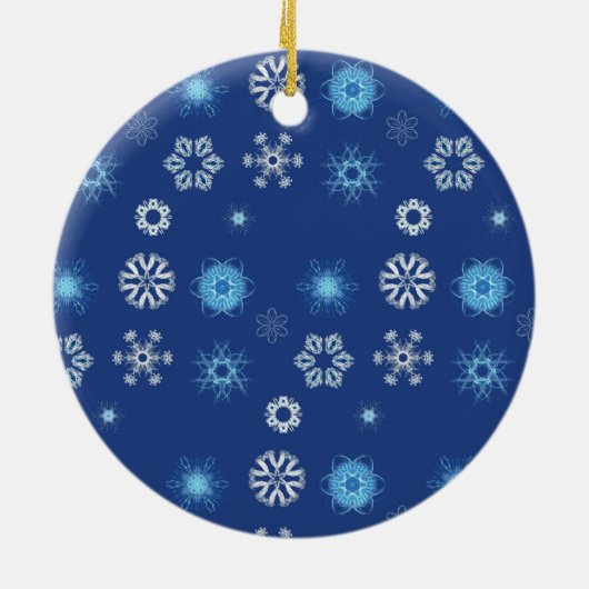 Kerstsneeuwvlokken Keramisch Ornament (Achterkant)