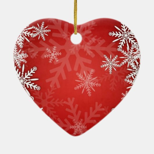 Kerstsneeuwvlokken Keramisch Ornament (Achterkant)