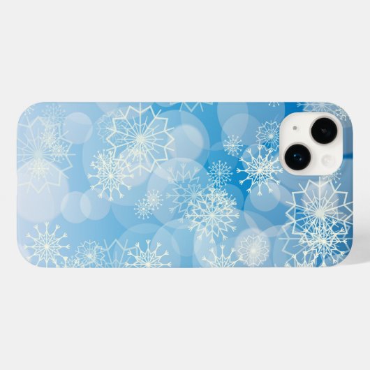 Kerstsneeuwvlokken op een blauwe achtergrond Case-Mate iPhone case (Achterkant (horizontaal))