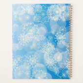 Kerstsneeuwvlokken op een blauwe achtergrond planner (Achterkant)