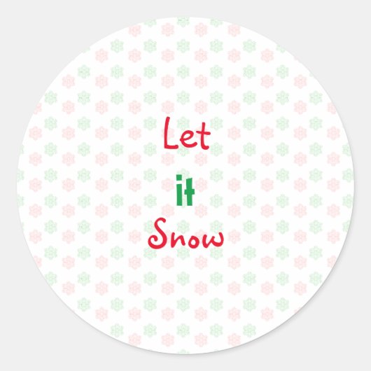 Kerstsneeuwvlokken Ronde Sticker (Voorkant)