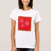 Kerstsneeuwvlokken Rood en Glitter T-shirt (Voorkant)