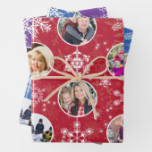 kerstsneeuwvlokken Tien favoriete familiefoto's Inpakpapier Vel (In situ)