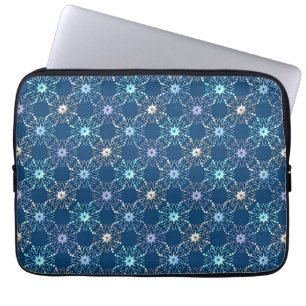 Kerstsneeuwvlokken Vakantiepatroon Laptop Sleeve