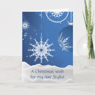 Kerstsneeuwvlokkenkaart voor kapper kaart