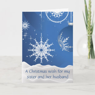 Kerstsneeuwvlokkenkaart voor zus en zwager kaart