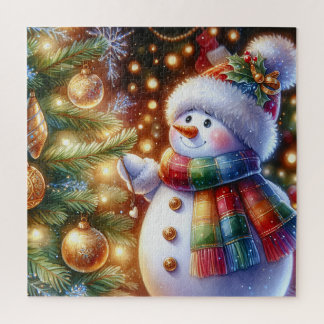 Kerstsneeuwvrouwpuzzel Legpuzzel