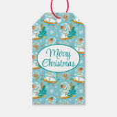 kerstsneeuwWereldbol Ballerina Cadeaulabel (Voorkant)