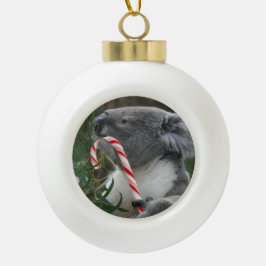 Kerstsnoe Cane Koala Keramische Bal Ornament