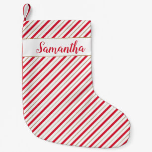 Kerstsnoep Cane Red Faux Gold Custom Name Kleine Kerstsok