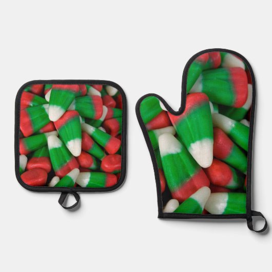 kerstsnoep Corn Ovenwant & Pannenlap Set (Voorkant)