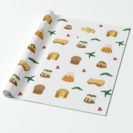 kerstsnoep en maîtletoe cadeaupapier (Uitgerold)
