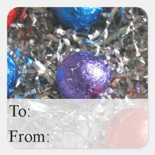 kerstSnoep en Tinsel Gift Label (Voorkant)