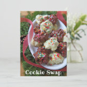 kerstsnoep met lint en groen kaart (Staand voorkant)