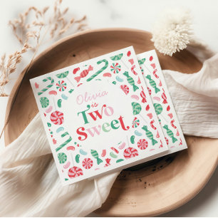 Kerstsnoep Twee Zoete 2e Verjaardag Servet
