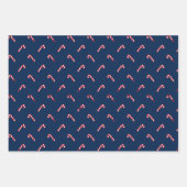 kerstsnoepje blauw rood schattig patroon inpakpapier vel (Voorkant)