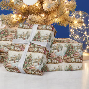Kerstsnoepjes en koekjes, kerstboom cadeaupapier