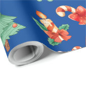 kerstsnoepjes, kaarsen en bomen cadeaupapier (Rol Hoek)