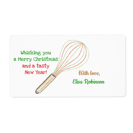 Kerstsnoepjes Label / Bak Label (rood groen) (Voorkant)