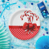 kerstsnoepjes met rode en witte Stippen Papieren Bordje (Feest)