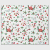 kerstsnoepkanen en Holly Cadeaupapier (Vlak)