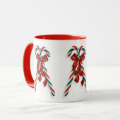 kerstsnoepkanen en linten mok (Voorkant links)