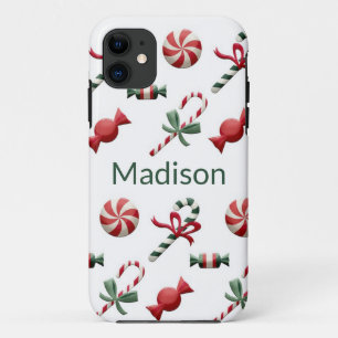 kerstsnoepriet Groene Aangepaste naam iPhone 11 Hoesje