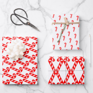 kerstsnoepriet rood wit inpakpapier vel