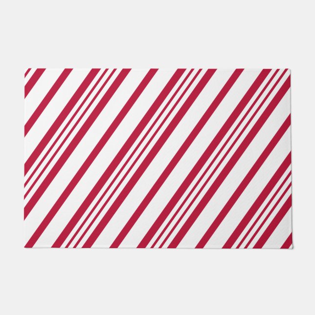 kerstsnoepriet Stripe Deurmat (Voorkant)