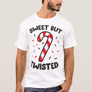Kerstsnoepsuikerriet, gezoet, maar gedraaid t-shirt