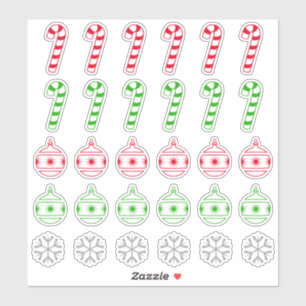 kerstsnoepsuikerriet, Ornament, Snowflake Symbolen Sticker