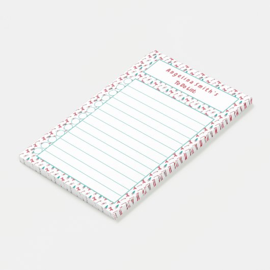 kerstsnoepsuikerriet, speciaal aangepast om lijst post-it® notes (Schuin)