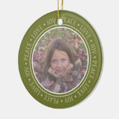 Kerstsnowflake: dubbelzijdige foto keramisch ornament (Links)