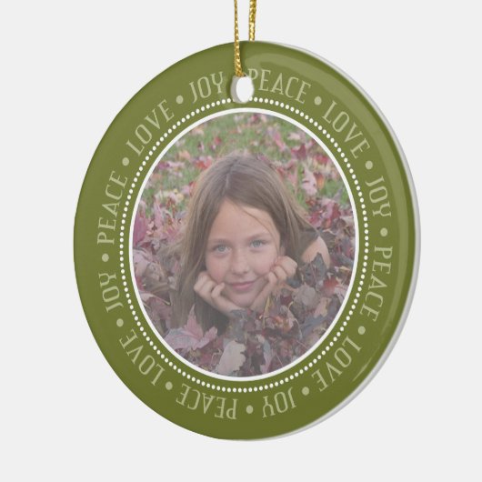 Kerstsnowflake: dubbelzijdige foto keramisch ornament (Links)