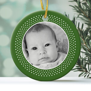Kerstsnowflake: dubbelzijdige foto keramisch ornament