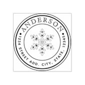 Kerstsnowflake Familienaam Circular Address Rubberstempel (Afrduk)