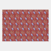 Kerstsnowflake, Mittens en Mistletoe Pattern Inpakpapier Vel (Voorkant)