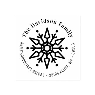 Kerstsnowflake Modern Return-adres Rubberstempel