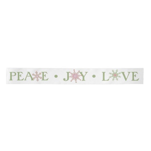 Kerstsnowflake Peace Joy Love Typografie Lint (Voorkant)