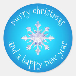 kerstsnowflake ronde sticker