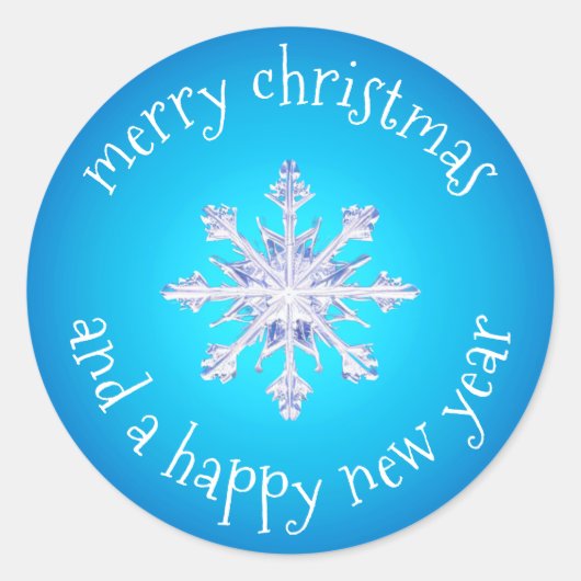 kerstsnowflake ronde sticker (Voorkant)