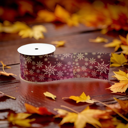 kerstsnowflake Wine Satin Ribbon Lint