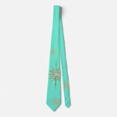 kerstsnowflakes Aqua & Gold Holiday Stropdas (Voorkant)
